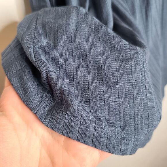 2X 18W 20W Blue Ribbed Dolman Sleeve Sleep Tee Pajama Top Breathable Torrid Boat - Picture 3 of 8